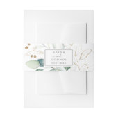 Airy Greenerity und Gold Leaf Wedding Einladungsbanderole (Vorderseite Beispiel)