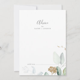 Airy Greenerity und Gold Leaf Wedding Hinweiskarte