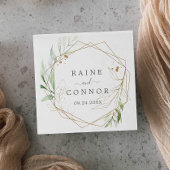 Airy Greenerity und Gold Leaf Wedding Serviette