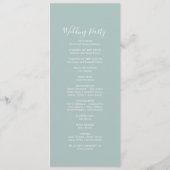Airy Greenery Coordinate Wedding Program Programm (Rückseite)