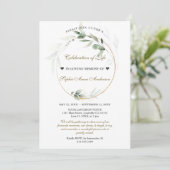 Airy Greenery Feier zum Gedenken an die Beerdigung Einladung (Stehend Vorderseite)