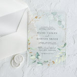 Airy Greenery Gold Leaf Botanische Moderne Hochzei Acryleinladungen<br><div class="desc">Diese luftigen grünen Blattgold botanischen modernen Hochzeitsacryl-Einladungen sind perfekt für eine moderne Hochzeit. Das elegante botanische Design besticht durch helle und luftige Eukalyptusfarben in Aquarellfarbe,  die mit skurrilen goldenen Blätter besticht.</div>