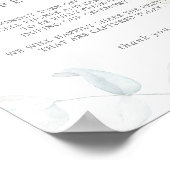 Airy Greenery & Gold Leaf Unplugged Ceremony Sign Poster (Ecke)