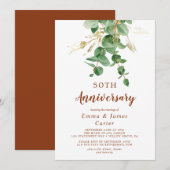 Airy Greenery & Gold Leaf "We Do Again" Vow Renewa Einladung (Vorne/Hinten)