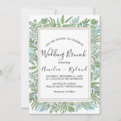 Airy Greenery & Gold Leaf Wedding Brunch Einladung (Vorderseite)