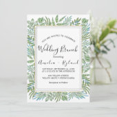 Airy Greenery & Gold Leaf Wedding Brunch Einladung (Stehend Vorderseite)