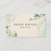 Airy Greenery Leaf Visitenkarte (Vorderseite)
