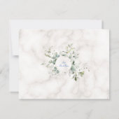 Airy Greenery Marble Foto Boy Gold Taufe Dankeskarte (Rückseite)