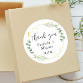 Airy Greenery Personalisiert Vielen Dank für Ihre Runder Aufkleber