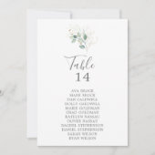 Airy Greenery Tischnummer Seating Chart Cards (Vorderseite)