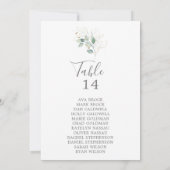Airy Greenery Tischnummer Seating Chart Cards (Rückseite)