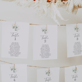 Airy Greenery Tischnummer Seating Chart Cards