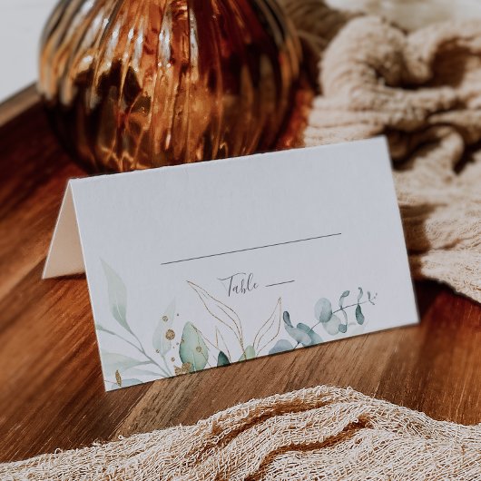 Airy Greenery und Gold geflochtene Hochzeitsfeier  Platzkarte