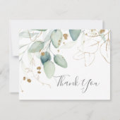 Airy Greenery und Gold Leaf Danke Karte (Vorderseite)