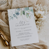 Airy Greenery und Gold Leaf Feiern Einladung