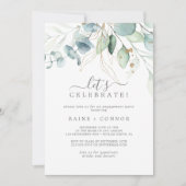 Airy Greenery und Gold Leaf Feiern Einladung (Vorderseite)