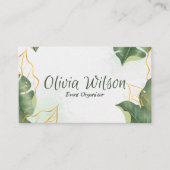 Airy Greenery und goldenes Leaf Visitenkarte (Vorderseite)