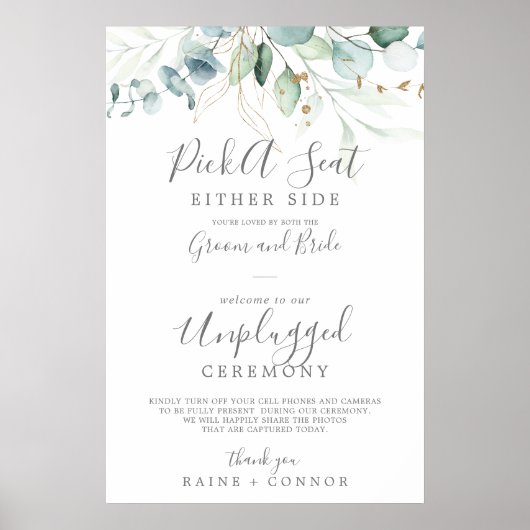 Airy Greenery Wählen Sie einen Sitzplatz Unplugged Poster (Vorne)