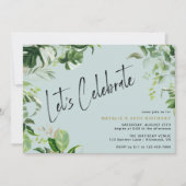 Airy Light Blue | Tropischer Sommer jedes Alter Ge Einladung (Vorderseite)