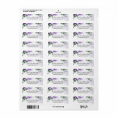 Airy Lila und Silver Floral Boho Wedding Address (Vorne)