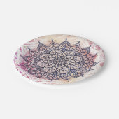 Airy Mandala Happy Pink Lila Yellow Blue & Gold Pappteller (Schrägansicht)