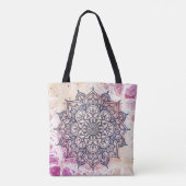 Airy Mandala Happy Pink Lila Yellow Blue & Gold Tasche (Rückseite)