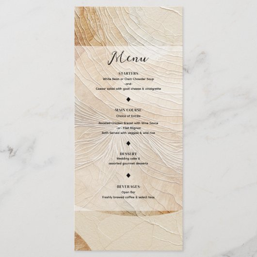 Airy Neutral Natural Element Bohemisch Boho Menü Menükarte (Vorderseite)