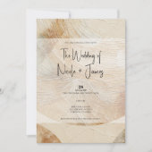 Airy Neutral Natural Element Bohemisch Boho Weddin Einladung (Vorderseite)