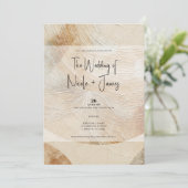 Airy Neutral Natural Element Bohemisch Boho Weddin Einladung (Stehend Vorderseite)
