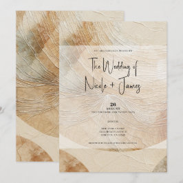 Airy Neutral Natural Element Bohemisch Boho Weddin Einladung