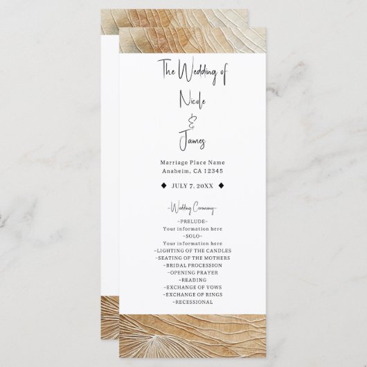 Airy Neutral Natural Element Bohemisch Boho Weddin Programm (Vorne/Hinten)