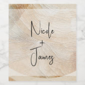 Airy Neutral Natural Element Bohemisch Boho Weddin Weinetikett (Einzelnes Label)
