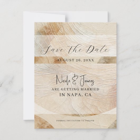 Airy Neutry Natural Element Boho Save the Date Einladung (Vorderseite)