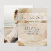 Airy Neutry Natural Element Boho Save the Date Einladung (Vorne/Hinten)