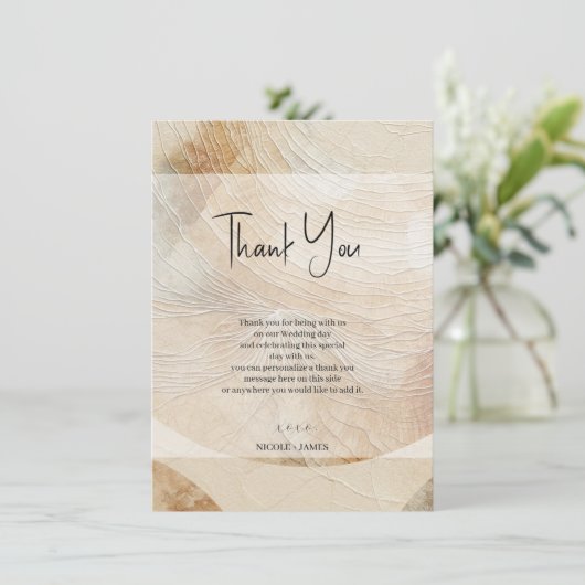 Airy Neutry Natural Elements Bohemisch Boho Einladung (Stehend Vorderseite)