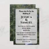 Airy Outdoor Wedding Invitation with White Roses Einladung (Vorne/Hinten)