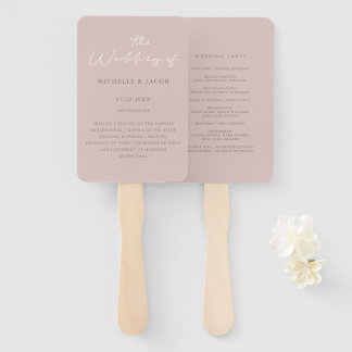 Airy Pastel Blush | Hochzeitsprogramm Hand Fan Fächer