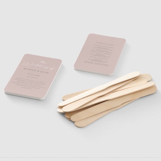 Airy Pastel Blush | Hochzeitsprogramm Hand Fan Fächer (Non-assembled)