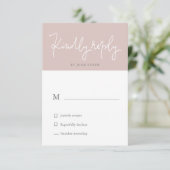 Airy Pastel Modern Blush RSVP Card Karte (Stehend Vorderseite)