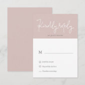 Airy Pastel Modern Blush RSVP Card Karte (Vorne/Hinten)