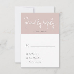 Airy Pastel Modern Blush RSVP Card Karte