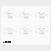 Airy Pastel | Mono-Liebe-Hochzeitsticker Runder Aufkleber (Blatt)