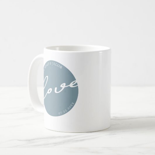 Airy Pastel | Monogram Liebe Script-Tasse Kaffeetasse (Vorderseite Links)