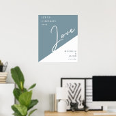 Airy Pastel Slate Blue | Begrüßungspapier Poster (Heimbüro)