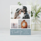 Airy Pastel Slate Blue | Danke, dass Sie eine Foto RSVP Karte (Stehend Vorderseite)