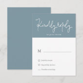 Airy Pastel Slate Blue RSVP Card Karte (Vorne/Hinten)