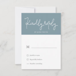 Airy Pastel Slate Blue RSVP Card Karte