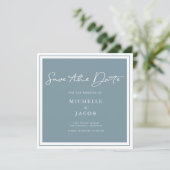 Airy Pastel | Square Save the Date Card (Stehend Vorderseite)