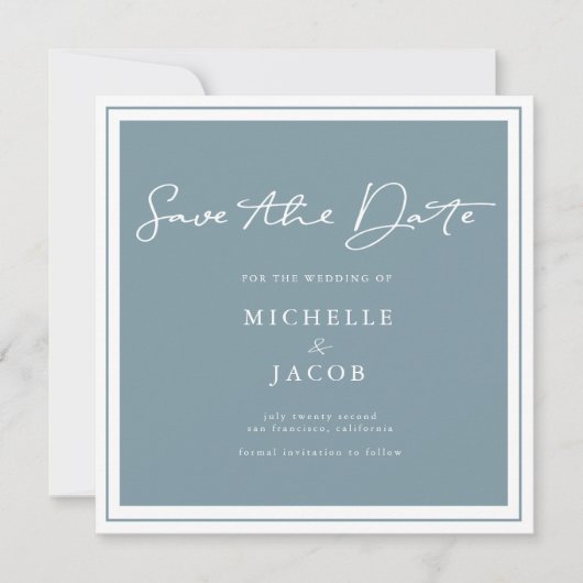 Airy Pastel | Square Save the Date Card (Vorderseite)