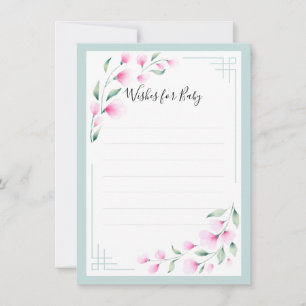 Airy Pink Green Mint Watercolor wünscht Ratgeber Hinweiskarte